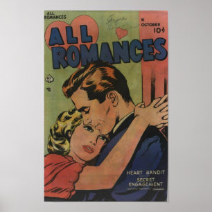 Pôster Arte cómica da época dourada - todos os romances