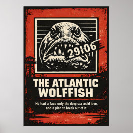 Poster Arte Conceitual de Fuga do Peixe-Lobo Atlântico