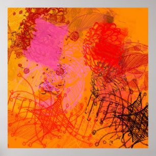 Poster Arte contemporânea. A mão fez arte. Textura colori