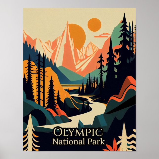 Poster Arte Contemporânea do Parque Nacional de olimpiada (Frente)