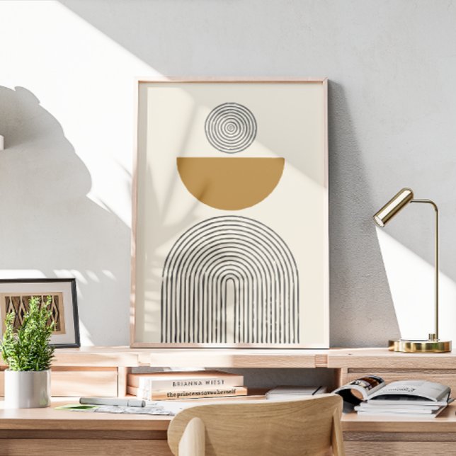 Poster Arte contemporânea mínima com arco geométrico (Criador carregado)