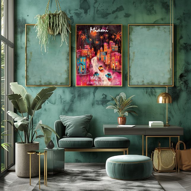 Pôster Arte Contemporáneo de Miami – Ciudad Mágica (Criador carregado)