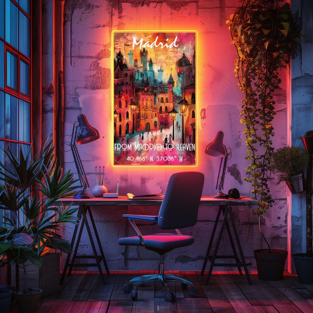 Pôster Arte Contemporáneo Madrid en Colores Vibrantes (Criador carregado)