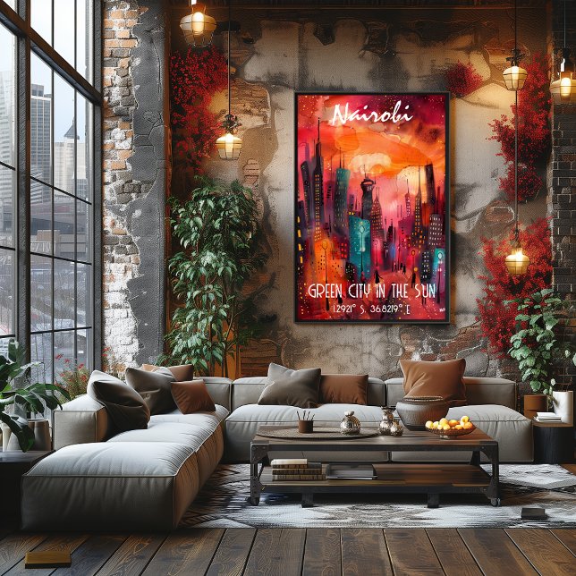 Pôster Arte Contemporáneo Nairobi: Ciudad Verde al Sol (Criador carregado)
