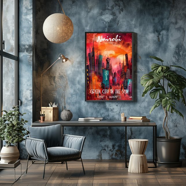 Pôster Arte Contemporáneo Nairobi: Ciudad Verde al Sol (Criador carregado)