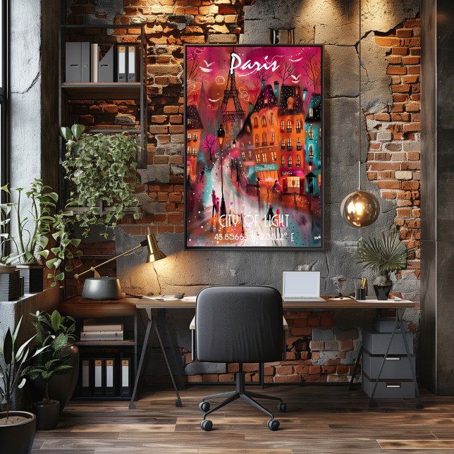 Pôster Arte Contemporáneo París en colores vibrantes. (Criador carregado)