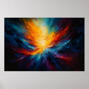 Poster Arte Cósmica Abstrata Brilhante Energia Desperta