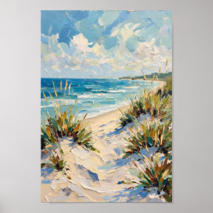 Poster Arte Costeira das Dunas da Praia Vintage
