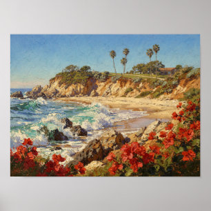 Poster Arte Costeira Impressionista Praia da Califórnia