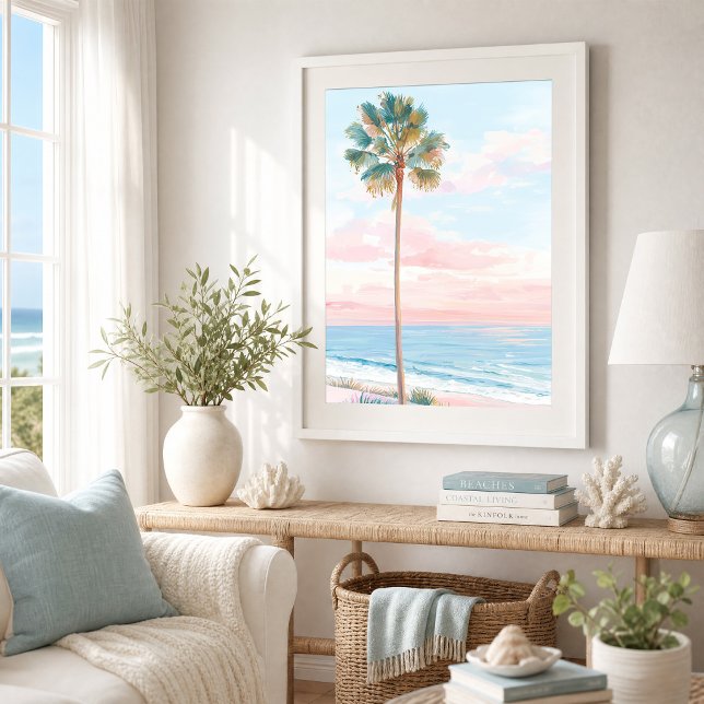 Poster Arte Costeira Pastel de Palm Beach (Criador carregado)