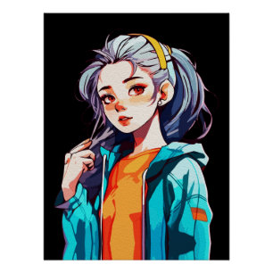 Pôster Arte Criativo de Anime para Parede   Garotas 12