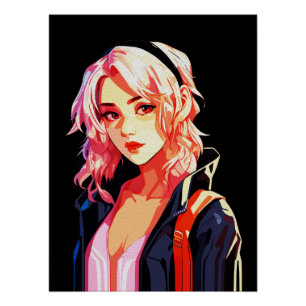 Pôster Arte Criativo de Anime para Parede   Garotas 13