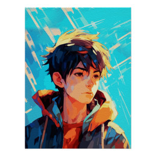 Pôster Arte Criativo de Anime para Parede   Rapazes 18