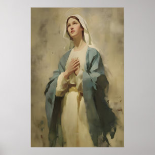 Poster Arte Cristã Católica da Santa Virgem Maria Impress
