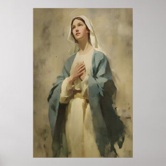 Poster Arte Cristã Católica da Santa Virgem Maria Impress