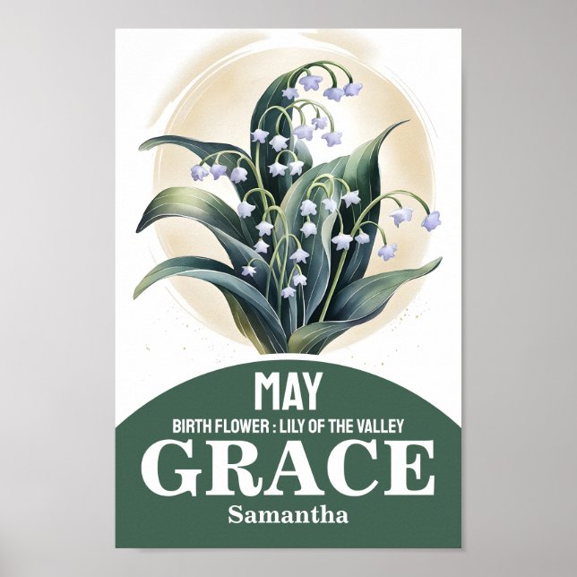 Poster Arte Cristã de Berçário da Flor do Mês de Maio (Frente)