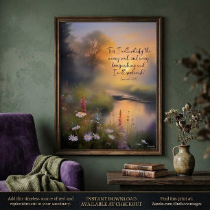 Poster Arte cristã de flores silvestres renovadas