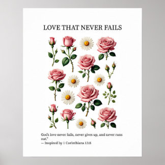 Poster Arte cristã de parede do amor que nunca falha