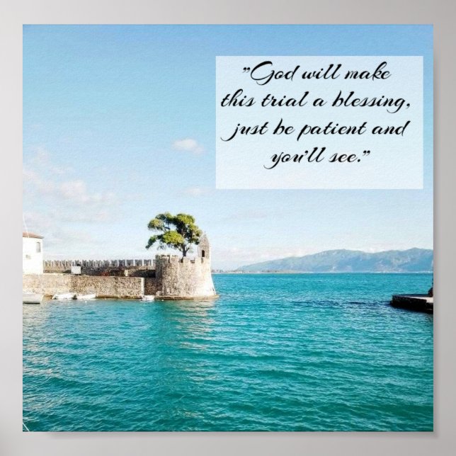 Poster Arte Cristã Deus Transformará Esta Prova Em Uma Bê (Frente)