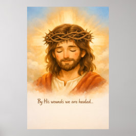 Poster Arte Cristã Feridas de Cristo Nos Cura