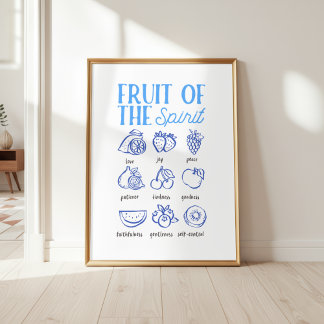 Poster Arte Cristã Fruta do Espírito para Parede