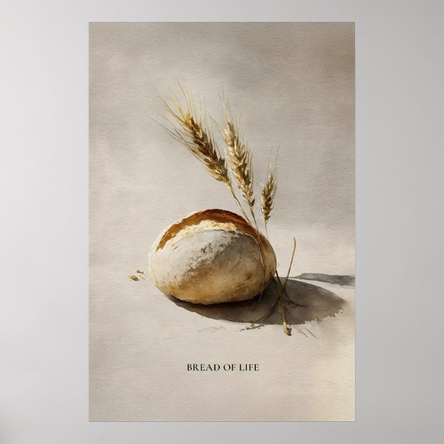 Poster Arte Cristã Imprimível para Parede Pão da Vida (Frente)