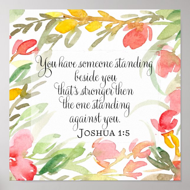 Poster Arte Cristã | Joshua 1:5 (Frente)