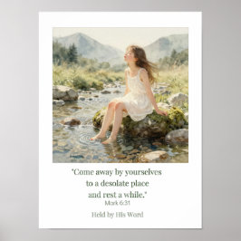 Poster Arte Cristã Marca 6:31 – Venha e Descanse