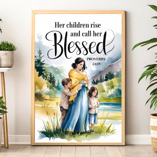 Poster Arte Cristã para Mulheres com Tema 'Seus Filhos se