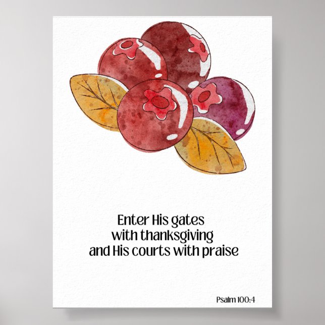 Poster Arte Cristã Rustic de Ação de Graças (Frente)