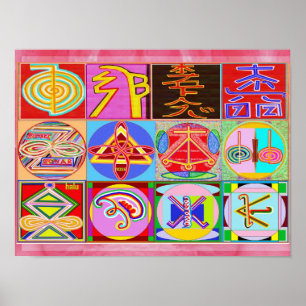 Pôster Arte cura pura de REIKI - 12 símbolos