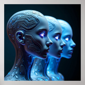 Poster Arte Cyberpunk Gerada por AI - Negrito e Futurísti