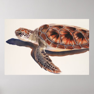 Poster Arte da aguarela dos animais selvagens da