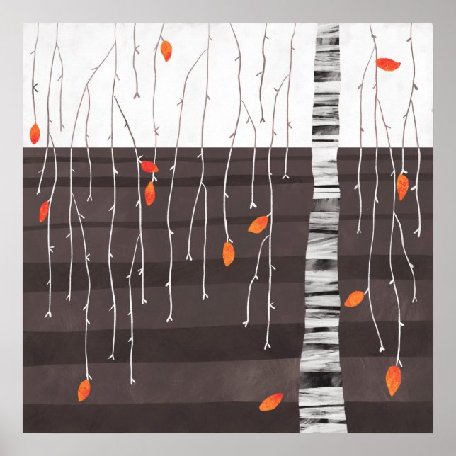 Poster Arte da Árvore de Paisagem de Inverno (Frente)