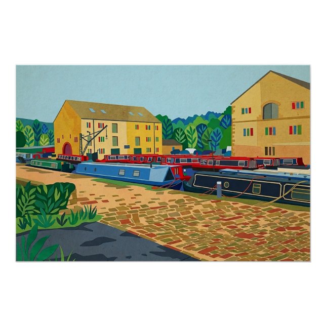 Pôster Arte da Bacia do Canal de Sowerby Bridge (Frente)