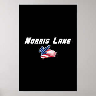 Poster Arte da Bandeira da Águia Americana do Lago Norris