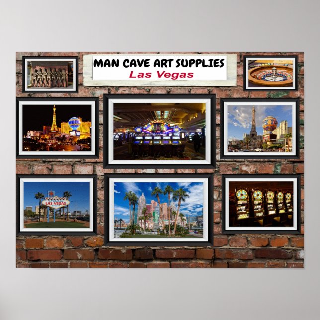 Poster Arte da Caverna do Homem Las Vegas. (Frente)