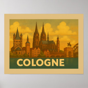 Poster Arte da Cidade de Colônia Alemanha