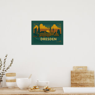 Poster Arte da Cidade de Dresden Alemanha