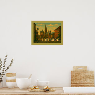 Poster Arte da Cidade de Freiburg Alemanha