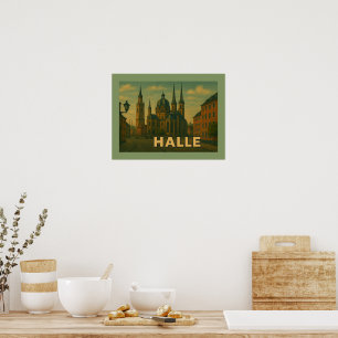 Poster Arte da Cidade de Halle Alemanha