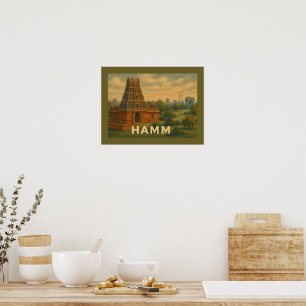 Poster Arte da Cidade de Hamm Alemanha