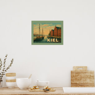 Poster Arte da Cidade de Kiel Alemanha