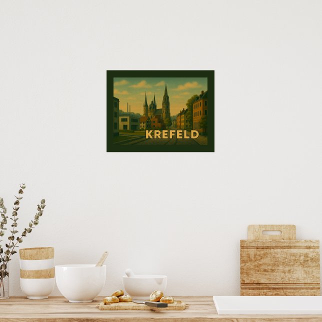 Poster Arte da Cidade de Krefeld Alemanha (Cozinha)