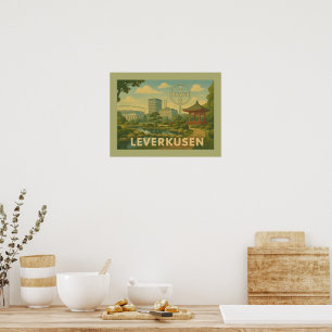 Poster Arte da Cidade de Leverkusen Alemanha