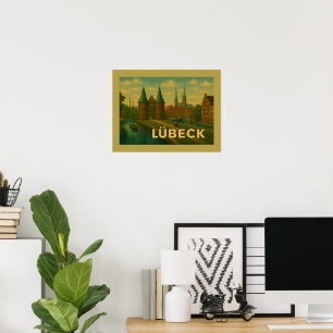 Poster Arte da Cidade de Lübeck Alemanha