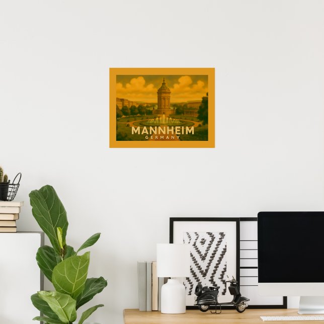 Poster Arte da Cidade de Mannheim Alemanha (Escritório em casa)