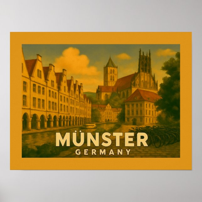 Poster Arte da Cidade de Münster Alemanha (Frente)