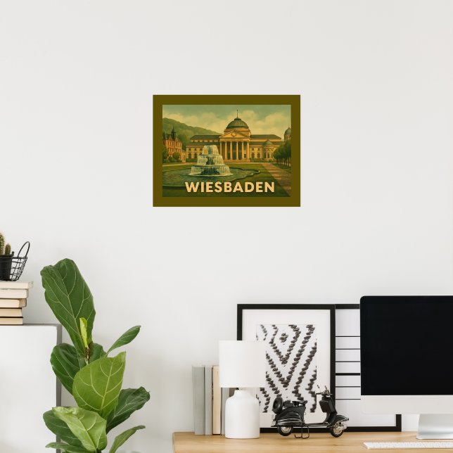 Poster Arte da Cidade de Wiesbaden Alemanha (Escritório em casa)
