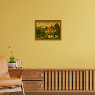 Poster Arte da Cidade Hagen Alemanha